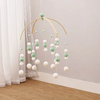 

Baby Rattles Mobile Wooden Beads Wind Chimes Bell Toys For Kids Room Bed wood beads Hanging Tent Decor Photography Props