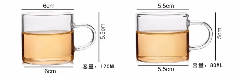 Хорошее качество супер ясно, современный Чай Чашки с ручкой 80-120 мл, Посуда для напитков, кунг-фу Чай комплект мини Чай Чашки