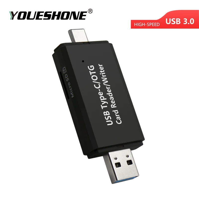 

Type C & micro USB & USB 3 In 1 OTG Card Reader High-speed USB3.0 Universal OTG TF/SD for Android Computer Extension Headers