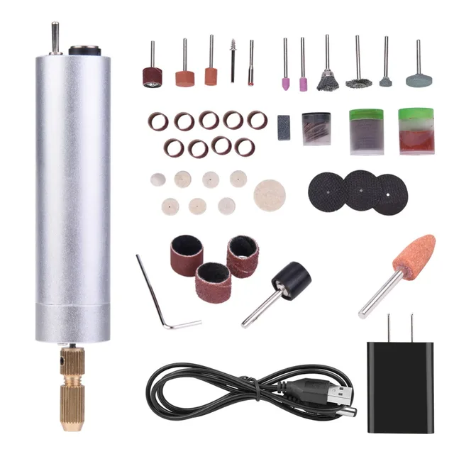 USB Rechargeable Mini Electric Drill DIY Grinding Polishing Engraving Machine 10000RMP Punching Tools Accessory