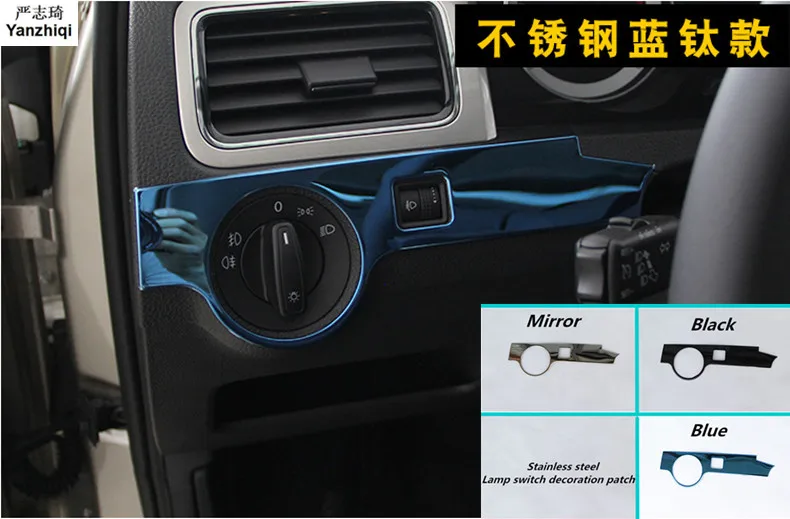 

Stainless steel Lamp switch decoration patch cover Car Styling for Skoda 2014-2017 Rapid / Rapid Spaceback