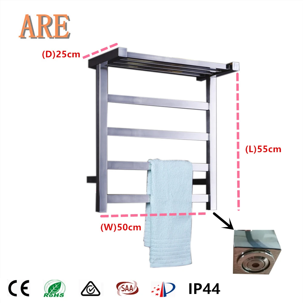 Free shipping new 304 Stainless Steel Square tube Heated Towel Rail