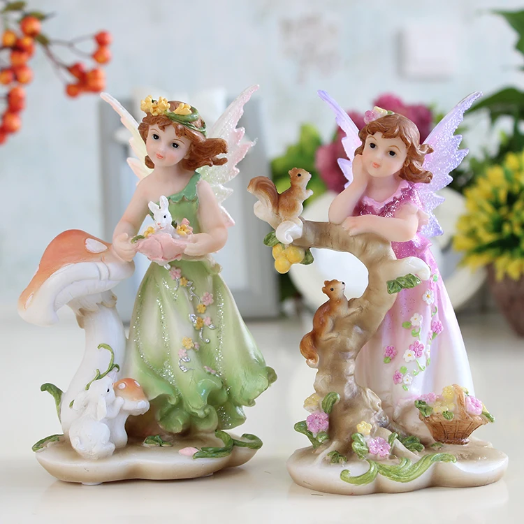 

Creative Gift Angel Ornaments Home Decor Flower Pixie Fairy Miniature Figurines Dollhouse Garden Ornament Decoration Crafts
