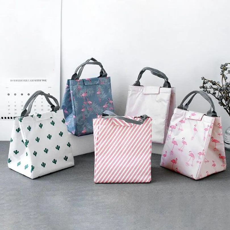 

Waterproof Oxford Tote Lunch Bag Large Capacity Thermal Food Picnic Lunch Bags for Women kid Men Cooler Box Striped Tote