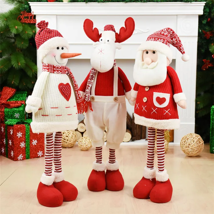 Рождественские украшения для дома, выдвижная стоящая игрушка 75 см, Рождественские куклы, декор для свадебной вечеринки, Новогоднее украшение, Navidad