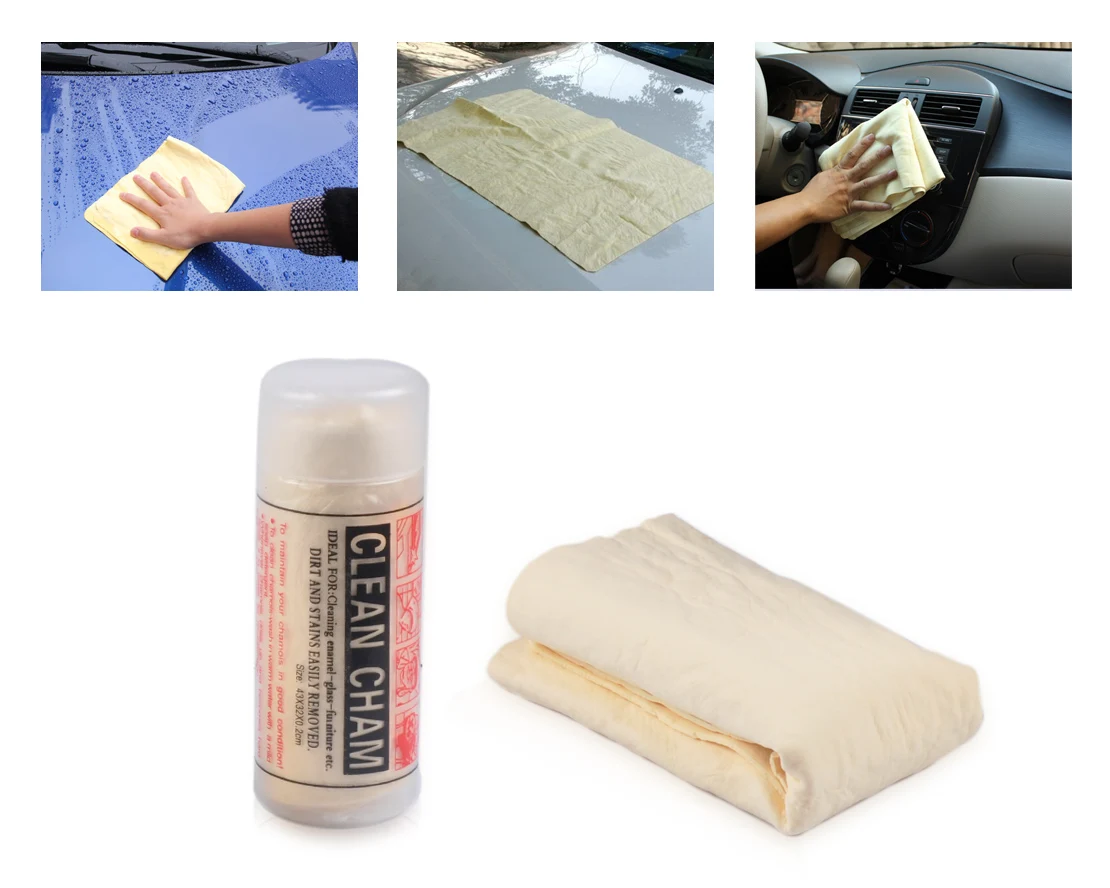 

CITALL 1Pc Suede Car Cleaning Wash Towel Synthetic Chamois Cloth Glass Furniture Hair Clean Cham Dry Cloths with Storage Case