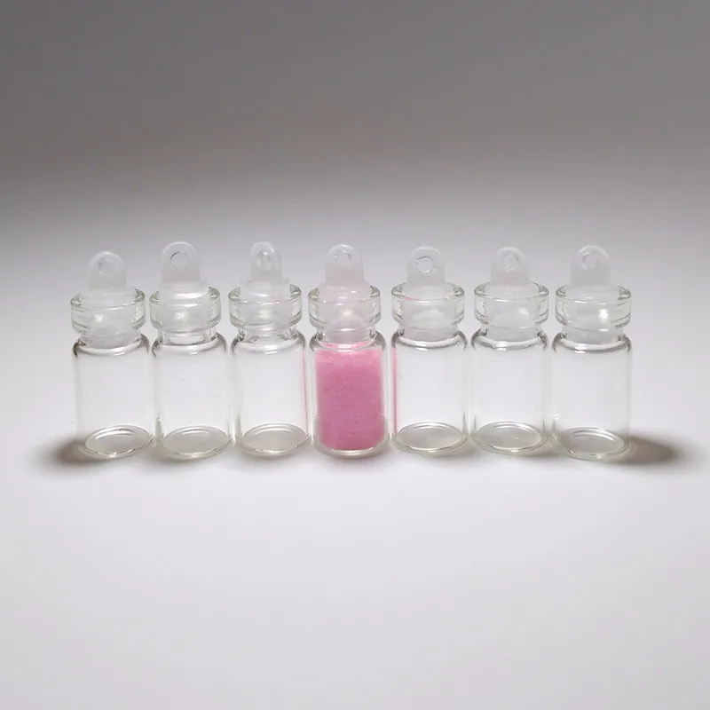 

Mini bottle jar 1ml pendant glass bottle with Plastic cap 11*22mm Cute Wishing bottle Small glass vial Home crafts 100pcs/lot