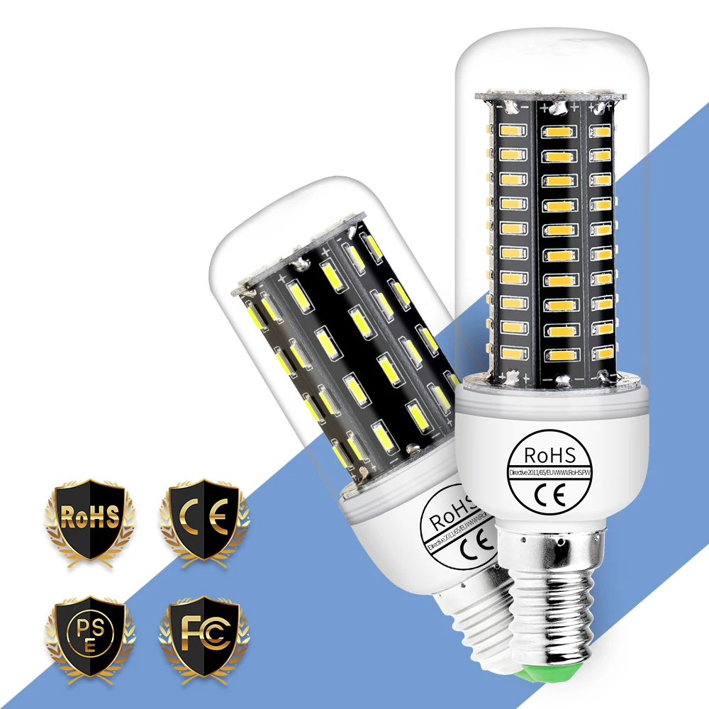 

220V Led Corn Lamp 4014 SMD E27 lampka led Bulbs Candle Lamp 38 55 78 88 140leds 240V E14 Chandeliers Indoor Home Led Light Bulb