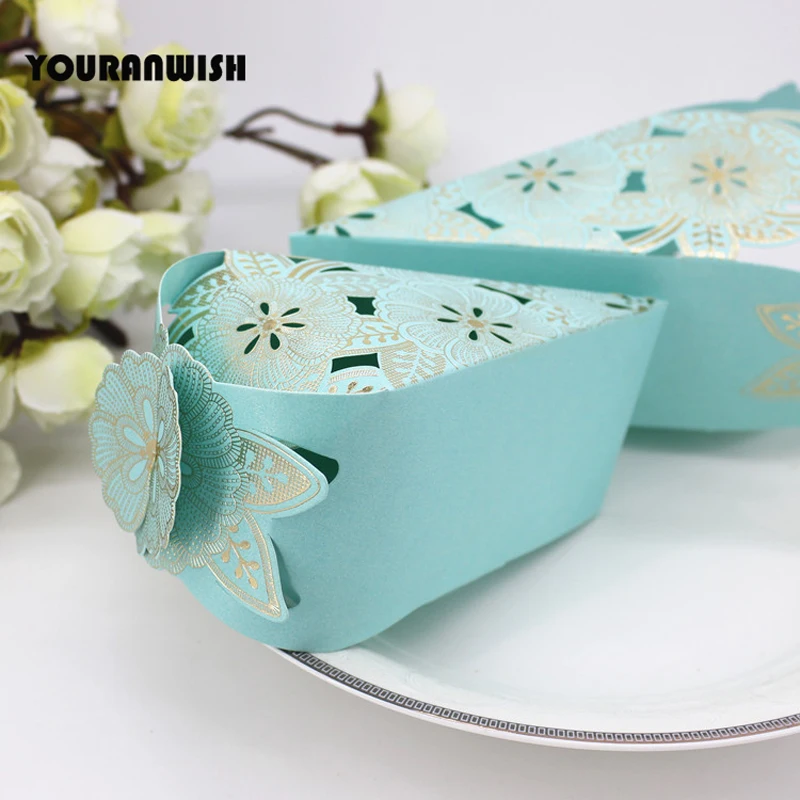  100Pcs/lot Candy Boxes Romantic Wedding Decoration Wholesale Cake Shape Gift Box for Wedding Invita - 32797851177
