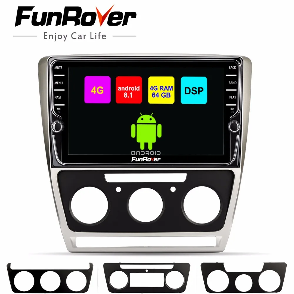 Funrover Восьмиядерный Android 9,0 автомобильный dvd мультимедийный плеер для Skoda Octavia 2008-2013 A 5 A5 Yeti Fabia gps DSP 4G ram 64G rom LTE