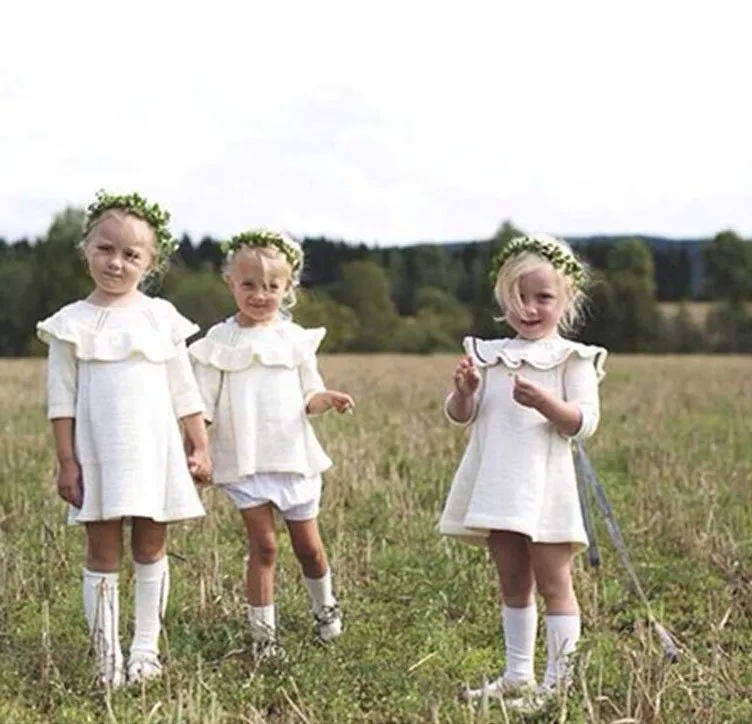 Новая весенняя одежда г. осенняя одежда для маленьких мальчиков и девочек хлопок ручной работы вязаное платье принцессы для девочек на возраст 1 до 5 лет