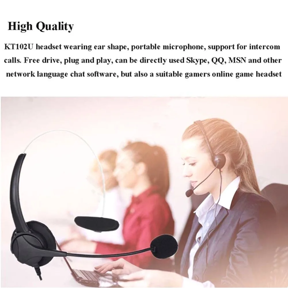 High Quality USB Headset Noise Canceling Adjustable Operator Dedicated Headphones with Microphone for PC Laptop