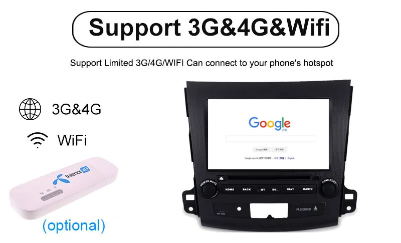 Sale Android 8.0 Car DVD player GPS Navigation for Mitsubishi Outlander 2006~2012 For Citroen C-Crosser for Peugeot 4007 18