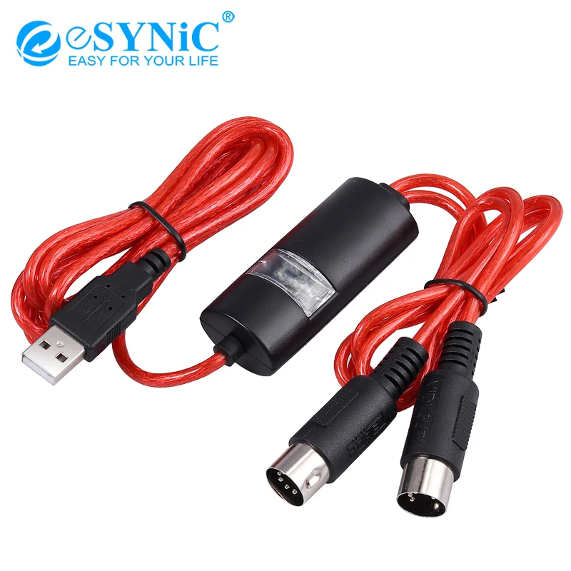 ESYNiC 6.5ft USB MIDI DIN 1 в и выход кабель с 16 входными выходными каналами 5 PIN In Out| |