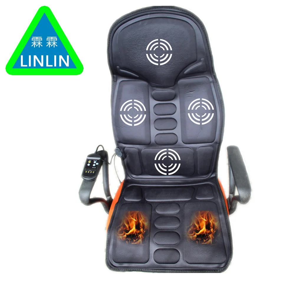  LINLIN Car Home Office Full-Body Back Neck Lumbar Electric Massage Chair Relaxation Pad Seat Heat V