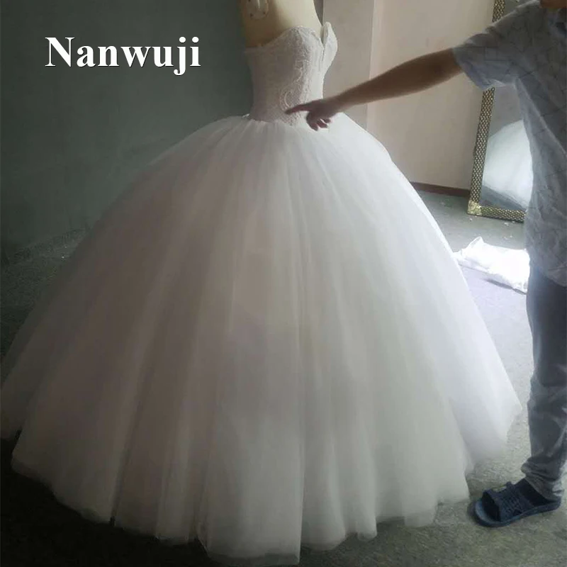 

2017 Nanwuji Sweetheart beadings And Crystals Big Ball gown Full Ball Wedding Dress diameter 1.6 vestido de noiva