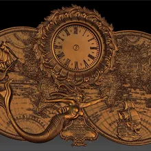 Цифровой файл в формате STL часы для ЧПУ 3D рельеф резьба гравировка C36-18