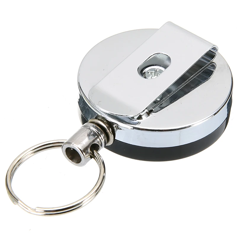 1pc Portable Outdoor Safety Key Chain Classic Retractable Recoil Belt Clip Rope Keyring Fashion Jewelry Accessories Shellhard