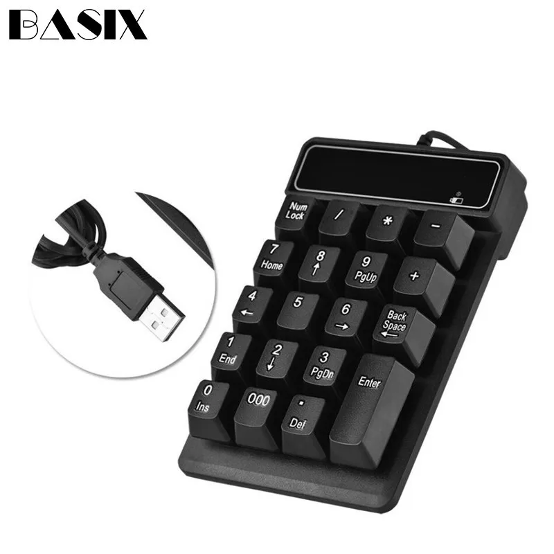 

Basix Mechanical Keyboard Numeric usb Wired 19 Keys Mini Numpad Keyboard Water-proof Keypad for Laptop Desktop Keypad