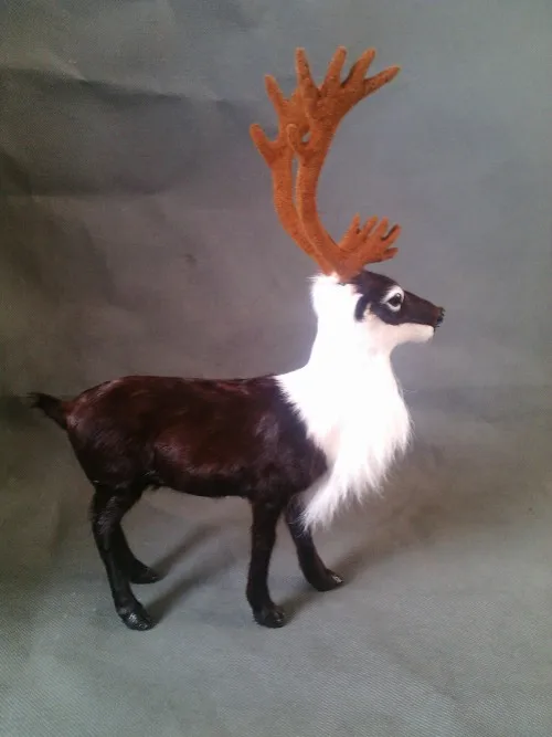 

simulation Reindeer model 27X20CM toy ,lifelike dark brown Reindeer model decoration gift t440