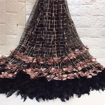 

Madison Feather 3d Pink Flower Lace Fabrics Wholesale Price French Tulle Mesh Lace Fabric Nigerian Net Lace for Wedding Dress