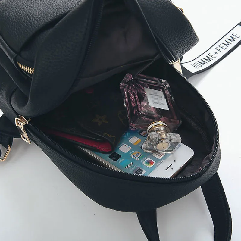 Wobag Мини женские рюкзаки из искусственной кожи студенческий пушистый шар кулон плеча школьные сумки женский маленький дорожный Рюкзак Черный