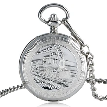 TIEDAN часы с ручным заводом высокое качество локомотив двигатель цепь двойной Охотник подарок бег Паровозик Механические карманные часы