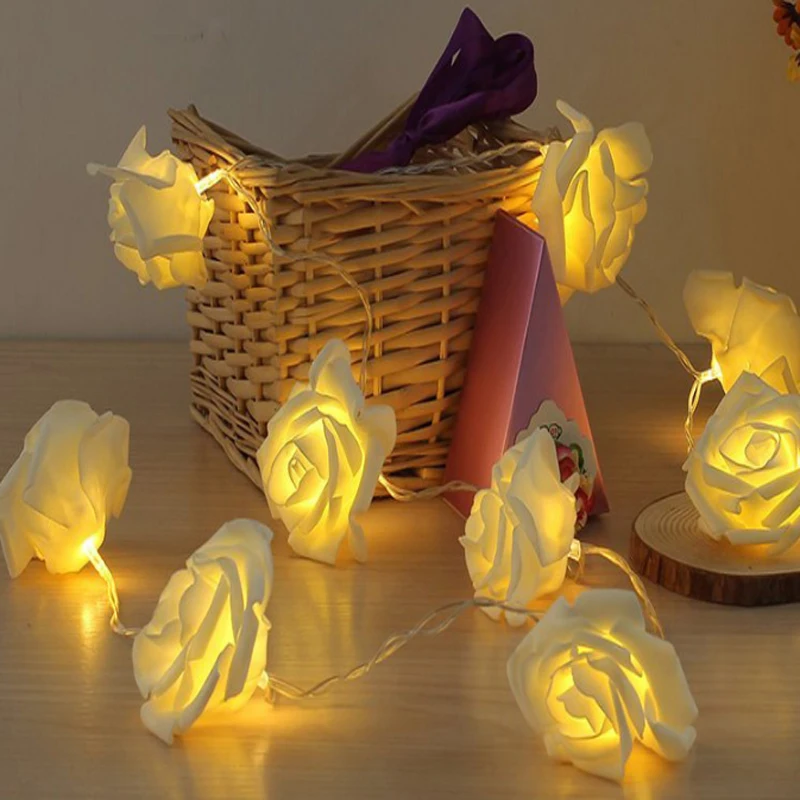 5m 20 font b Led b font fairy font b string b font Rose flower font