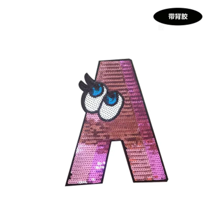 

The letter A eyes Embroidered Patches Iron on Sewing Parches for clothes applique embroidery DIY Supplies Crafts Sticker