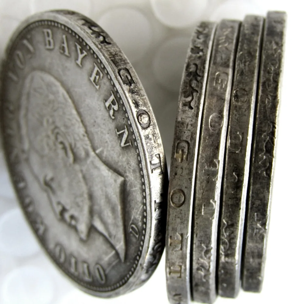 Germany German Bavaria Coin 5 Mark Silver 1907d Otto Copy Coins Germany German Bavaria Coin 5 Mark Silver 1907d Otto Copy Coins