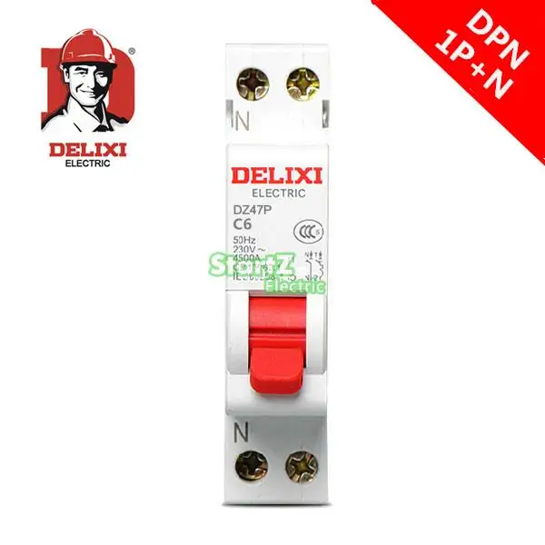 

6A DPN 1P+N 4.5KA Circuit Breaker DZ47P DELIXI MCB