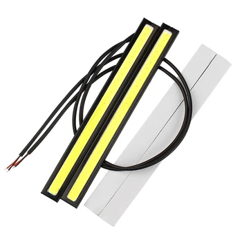 

LEEPEE 2Pcs 17CM LED COB Car Driving DRL Daytime Running Lights Lamp Waterproof Parking Turn Signal Fog Bar Strips DC12V