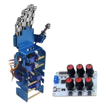 

Bionic Robot Metal Hand Five Fingers Manipulator Left Right Hand Arm with Servos Test RC Parts Robot
