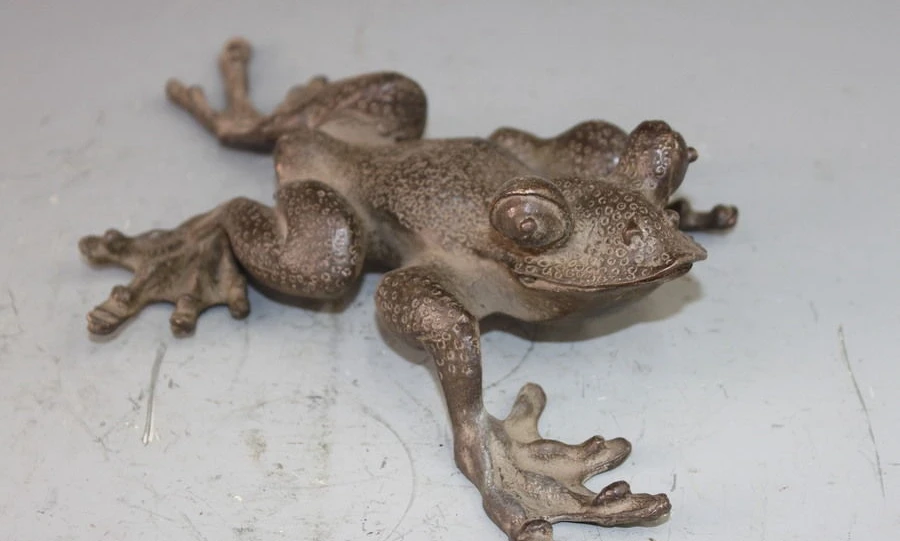 

China Folk Art Bronze Copper Carved refined frog bullfrog Statue Sculpture a 0518