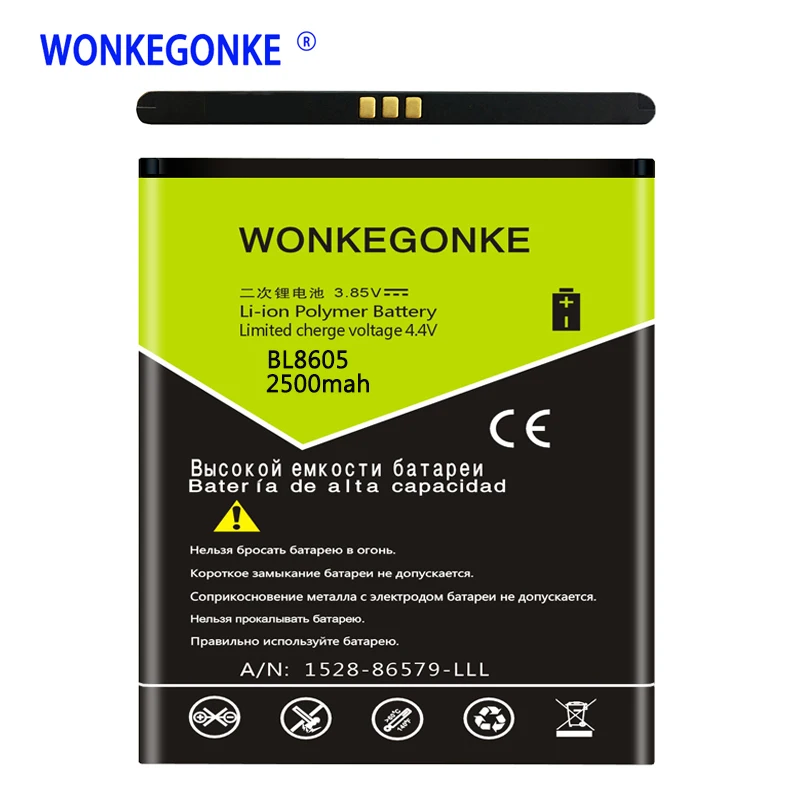 Аккумулятор WONKEGONKE BL8605 для fly FS502 BL 8605 мобильный телефон Bateria | Мобильные телефоны и