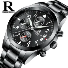 Top Brand Luxury Men Stainless Steel Waterproof Sports Watches Men's Quartz Analog military Watch Male Black Strap Wrist Watch weide brand watches men 3atm waterproof analog digital quartz sports lcd high quality leather strap luxury watch stainless steel