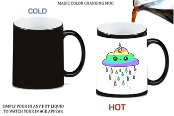 

Rainbow Cloud Unicorn Magic Color Morphing Ceramic Coffee Mug Tea Cup