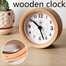Wood Clock Genuine Creative alarm clock Bedside Watch Mute Personality Luminous Alarm Snooze Beech