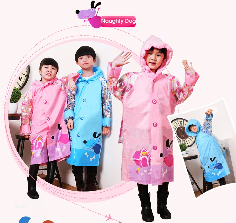 Kids Cartoon Bag Raincoats 12