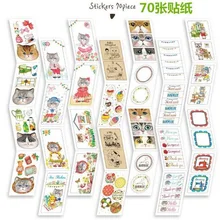 100 шт./компл. kawaii дядя кошка закладки-наклейки карточки лучший подарок для чтения закладки для книг канцелярские papelaria