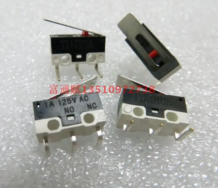 

5pcs TIAIHUA motor travel limit small micro switch stainless steel tablet silver contact 1A125V bending feet