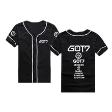 Kpop GOT7 же пункте Свободные Печать Бейсбол Футболка Корея Мужчины Женщины Повседневное Бейсбол футболки лето в стиле хип-хоп Harajuku топы