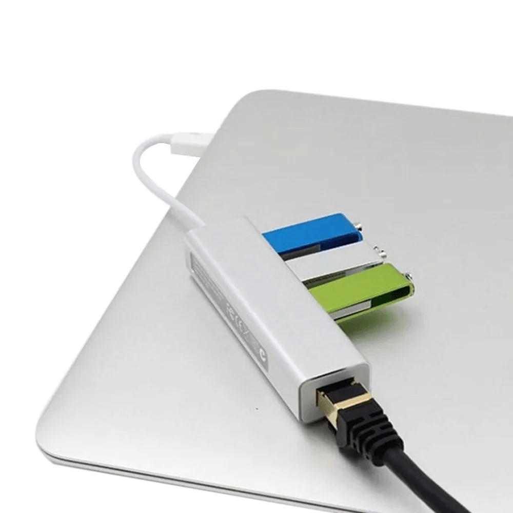 Новая сетевая карта с интерфейсом USB с 3 Порты и разъёмы USB адаптер для RJ45 Соединительная плата локальной компьютерной сети USB RTL8152 Ethernet для Mac IOS Android ноутбук ультрабук