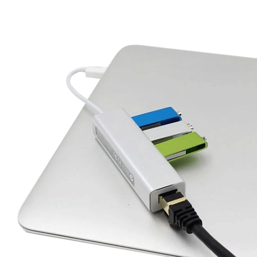Новая USB Сетевая карта с 3 портами адаптер к RJ45 Lan сетевая RTL8152 Ethernet для Mac IOS Android