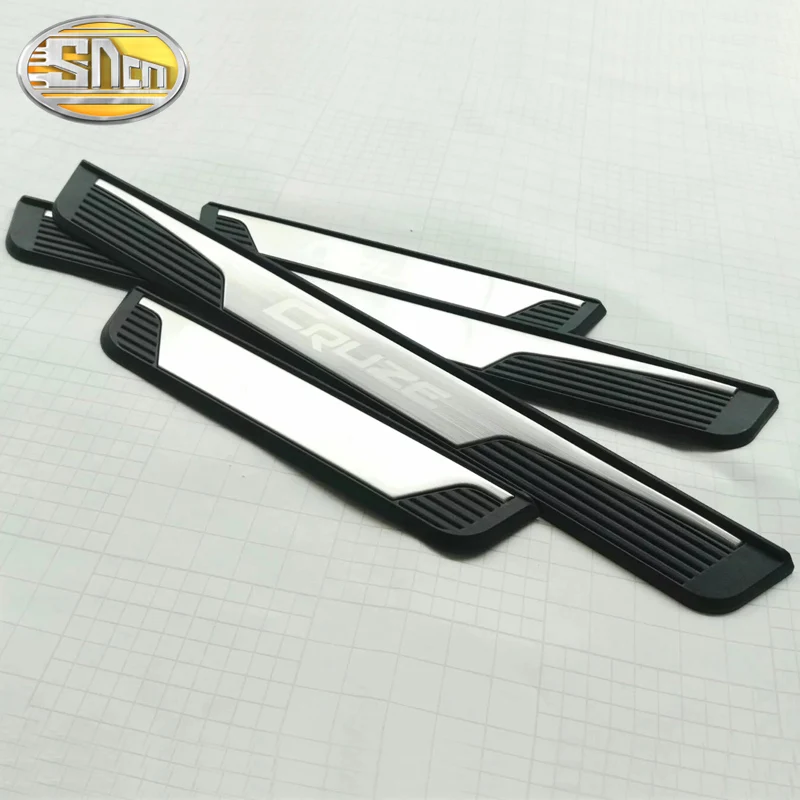 

4PCS High-quality Stainless Steel Welcome Pedal Car Scuff Plate Pedal Trim Threshold Door Sill For Chevrolet Cruze 2009 - 2018