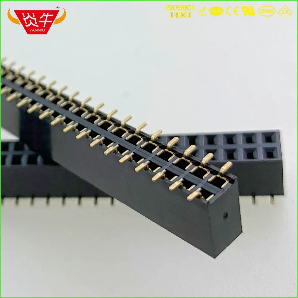 2.54mm PITCH 2X40P 80PIN STRIP CONNECTOR SOCKET DOUBLE ROW VERTICAL SMT FEMALE HEADER WITHSTAND HIGH TEMPERATURES GOLD-PLATED |