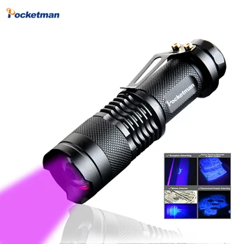 

2018 HOT Flashlight High quality MINI LED UV SK68 Purple Violet Light UV torch 395nm Lamp free shipping z35