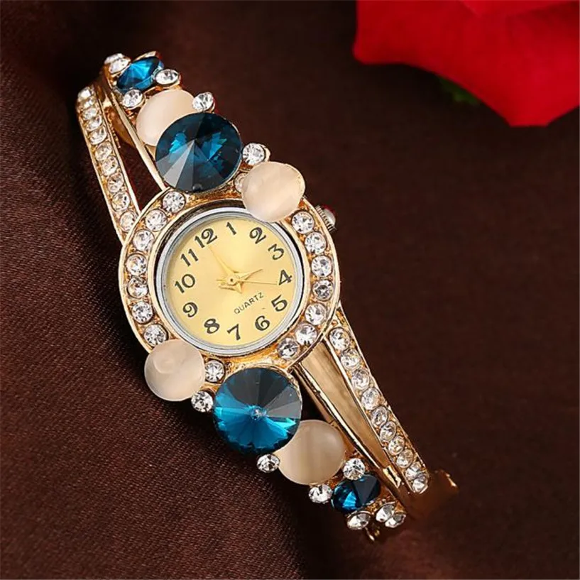 

Women Crystal Rhinestone Bracelet Quartz Wristwatches Quartz Watch Wristwatch Luxury Women's Watches Famous Brands Clocks 5*