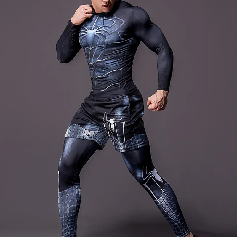 Superhero Compression Tracksuits Men's Sport Suit Quick Dry Running sets Clothes Sports Joggers Training Gym Fitness Man Set Superhero Compression Tracksuits Men's Sport Suit Quick Dry Running sets Clothes Sports Joggers Training Gym Fitness Man Set
