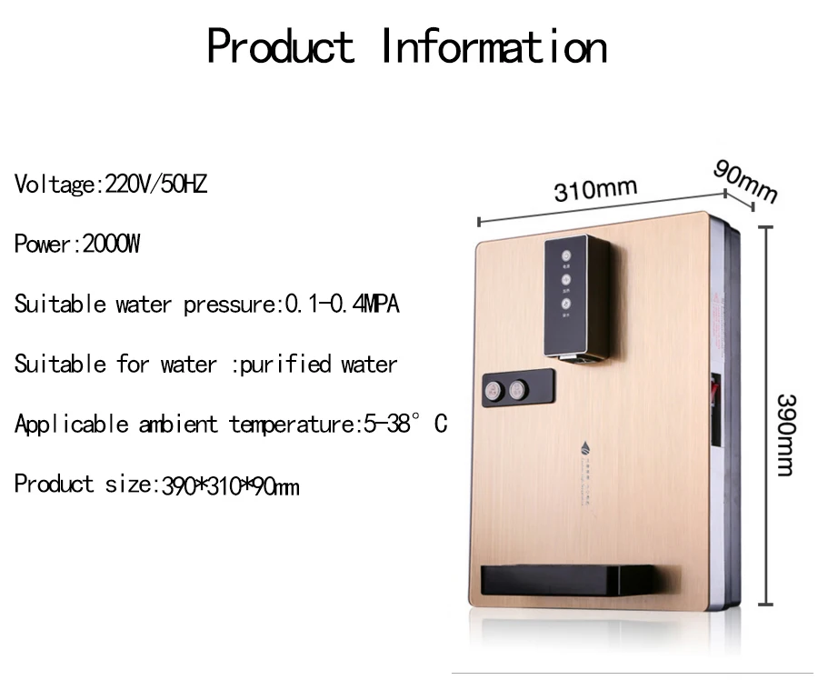 2000 Вт умное сенсорное управление горячая/холодная/лед Электрический диспенсер для воды 220 В кулер для воды водонагреватель 3S Быстрый нагрев